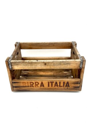 Cassetta Birra Italia vintage legno industriale