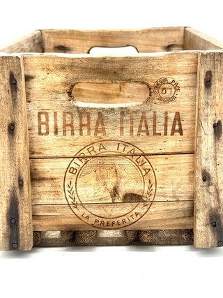 Cassetta Birra Italia vintage legno industriale