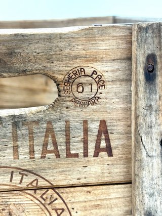 Cassetta Birra Italia vintage legno industriale