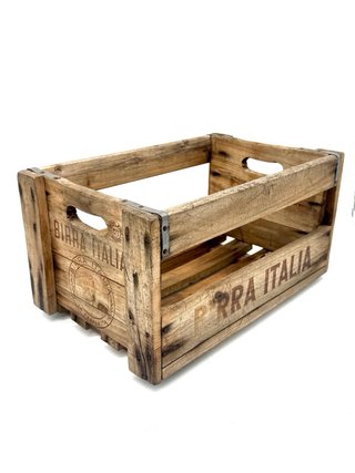 Cassetta Birra Italia vintage legno industriale