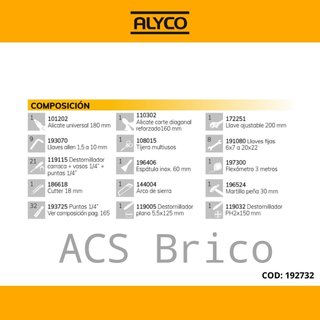 Caja Herramientas 82 Piezas Alyco 192732