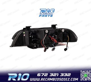 FAROS BMW E39 95-00 OJOS ANGEL LED FONDO NEGRO