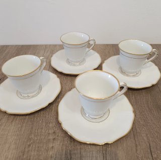 Royal Limoges 4 tazas de café de porcelana