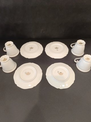 Royal Limoges 4 tazas de café de porcelana