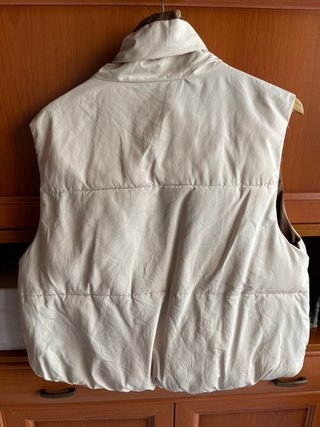 Chaleco acolchado reversible beige/marrón Talla S