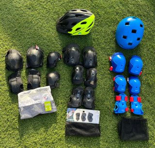 Conjunto Protección Patinaje Casco y Rodilleras