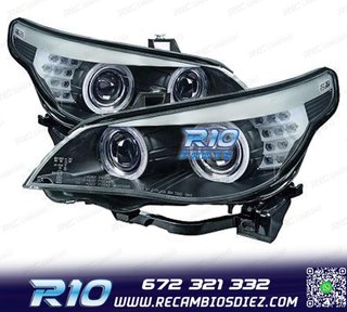 FAROS XENON BMW E60 E61 07-10 OJOS ANGEL NEGRO CLARO