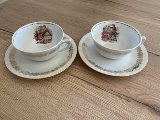 Tazas Porcelana de Limoges vintage