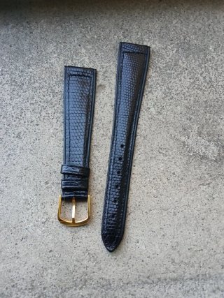 Cinturino vintage vera lucertola nero