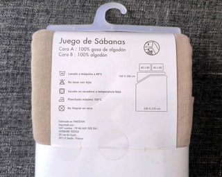 Juego sabanas 150 gasa de algodón (A ESTRENAR)