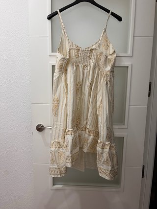 Vestido dorado y blanco talla única