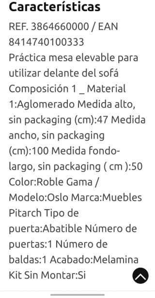 Mesa elevable de madera y plástico