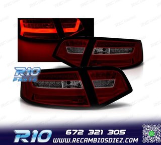 PILOTOS AUDI A6 4F 08-11 LIGHT BAR ROJO AHUMADO