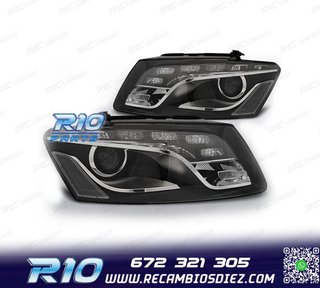 FAROS AUDI Q5 08-12 LUZ DIURNA DRL FONDO NEGRO