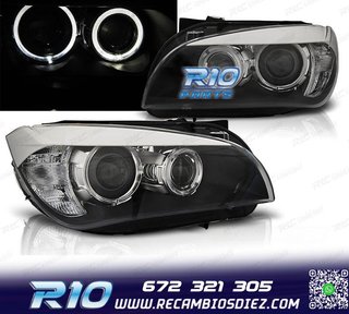 FAROS BMW X1 E84 09- OJOS ANGEL LED FONDO NEGRO