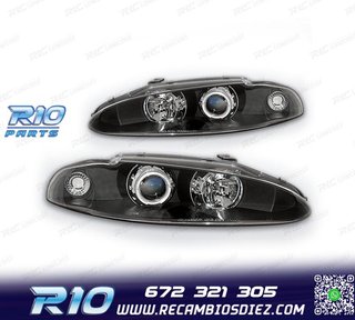 FAROS MITSUBISHI ECLIPSE 97-99 OJOS ANGEL FONDO NEGRO