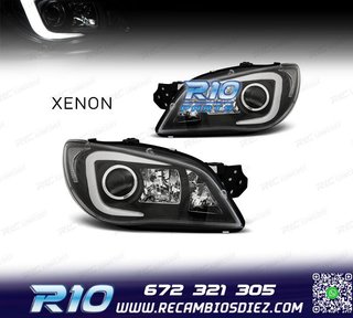 FAROS PARA SUBARU IMPREZA 05-08 TUBE LIGHT XENON FONDO NEGRO