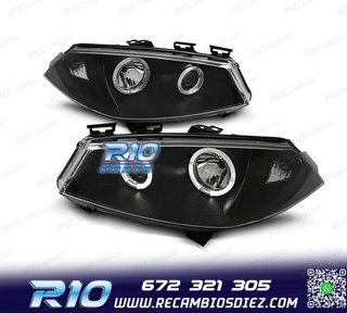 FAROS PARA RENAULT MEGANE 02-05 OJOS ANGEL FONDO NEGRO