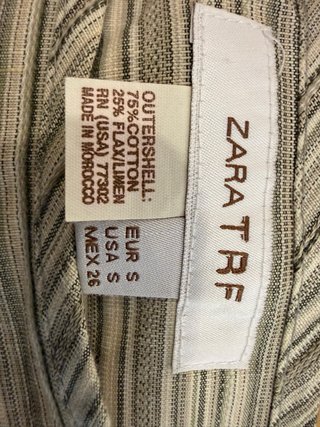 Falda ZARA Talla S-M Rayas Beige/Gris/Verde