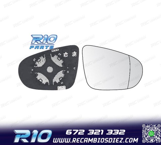 CRISTAL ESPEJO + BASE DERECHO VOLKSWAGEN VW GOLF VI 08-12