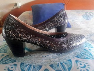 Zapatos Confort Pitillos Piel Azul/Purpura/Blanco