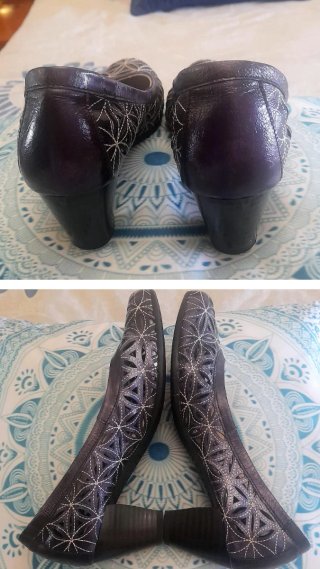 Zapatos Confort Pitillos Piel Azul/Purpura/Blanco