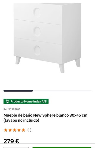 Mueble baño completo 80cm,3 cajones,espejo incluid
