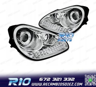 FAROS PARA PORSCHE CAYENNE 02-06 LUZ DIURNA XENON FONDO CRO