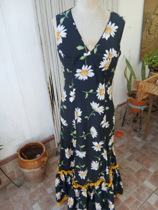 Vestido Flamenco Volantes Flores Talla Única