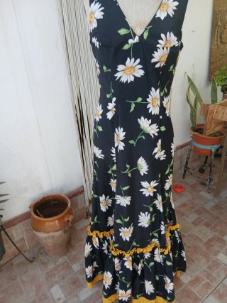 Vestido Flamenco Volantes Flores Talla Única