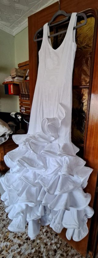 Traje Flamenca Blanco Micaela Villa