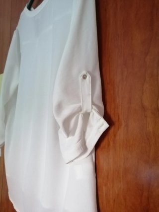 Blusa blanca manga 3/4 talla L