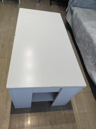 Mesa centro elevable blanca