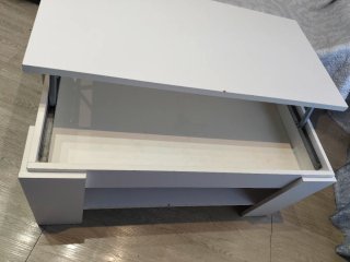 Mesa centro elevable blanca