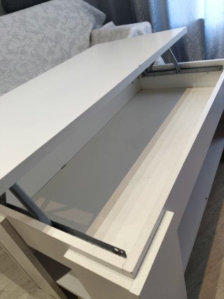 Mesa centro elevable blanca