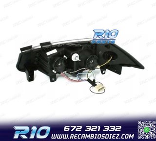 FAROS RENAULT MEGANE 02-05 LUZ DIURNA LED FONDO NEGRO