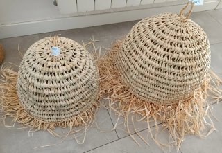 2 Lámparas Nature Jute/Madera Beige/Marrón