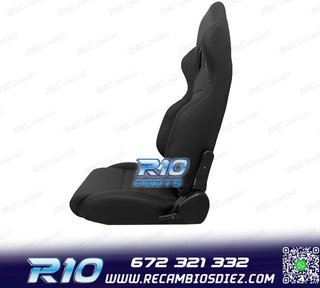 ASIENTO DEPORTIVO SEMI BAQUET UNIVERSAL LOOK SPARCO CUERO NE