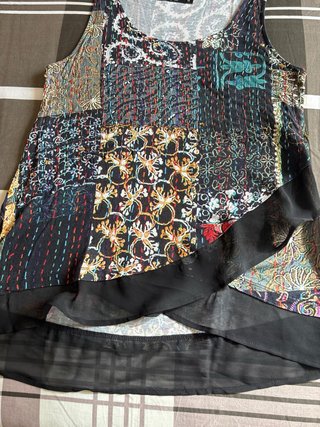 Camiseta tirantes Desigual patchwork M