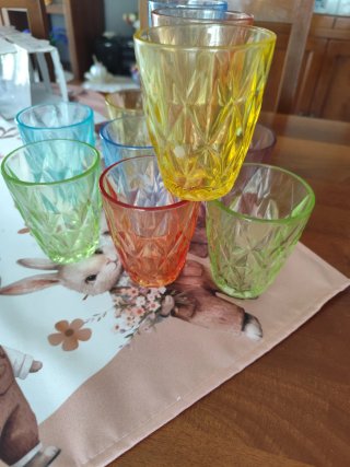 Set 12 Bicchieri Vetro Colorati