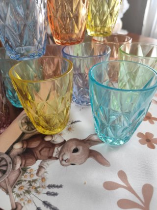 Set 12 Bicchieri Vetro Colorati