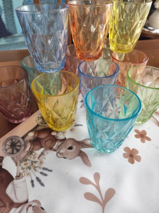 Set 12 Bicchieri Vetro Colorati