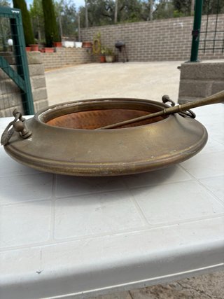Braciere antico in rame con paletta