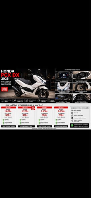 Honda PCX DX 125cc - ¡Nueva 2026!