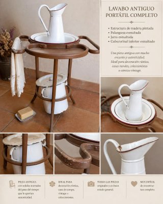Lavabo Antiguo Portátil Completo