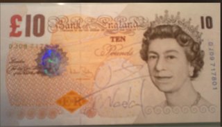 Billete 10 Libras con autógrafo Nadal
