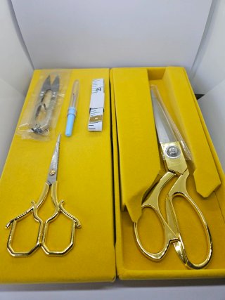 Set Tijeras Sastre Doradas y Accesorios