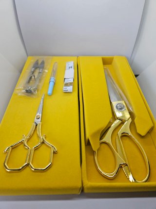 Set Tijeras Sastre Doradas y Accesorios