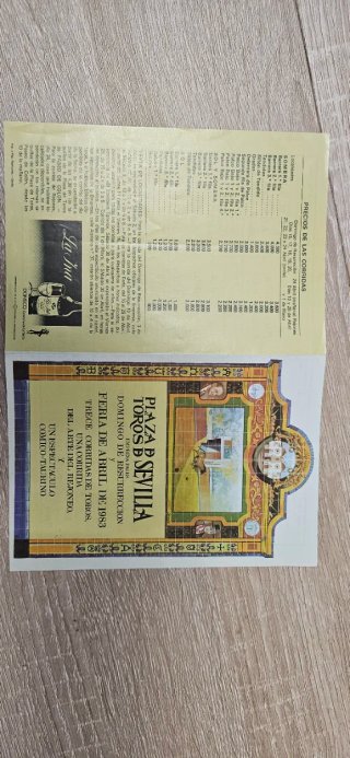 Programa antiguo de Toros Sevilla