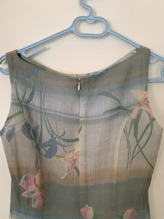 Vestido largo estampado flores